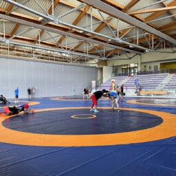 Lutteurs olympiques en préparation aux Jeux Olympiques de Paris 2024 à l'Artenium à Ceyrat